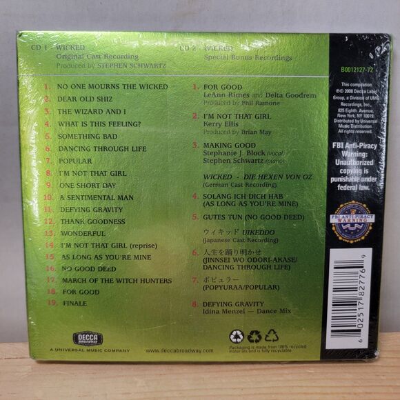 CD Wicked: 5th Anniv Special Edition (Cast Recording) 2 CD Set - NEW / SEALED - Picture 2 of 4